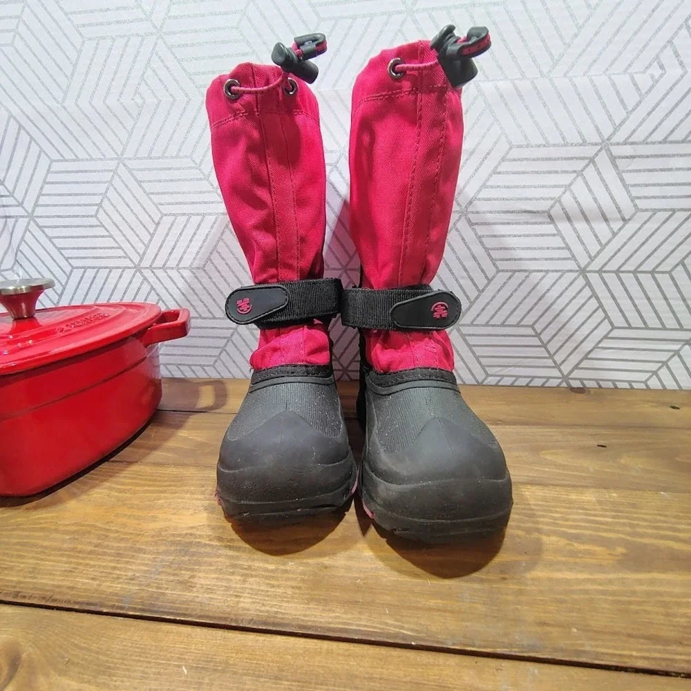 Kamik Youth Snow Boots Size 2‎ Pink Waterproof Insulated Winter Cold Weather